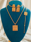 Parure pendentif carré en acier inoxydable