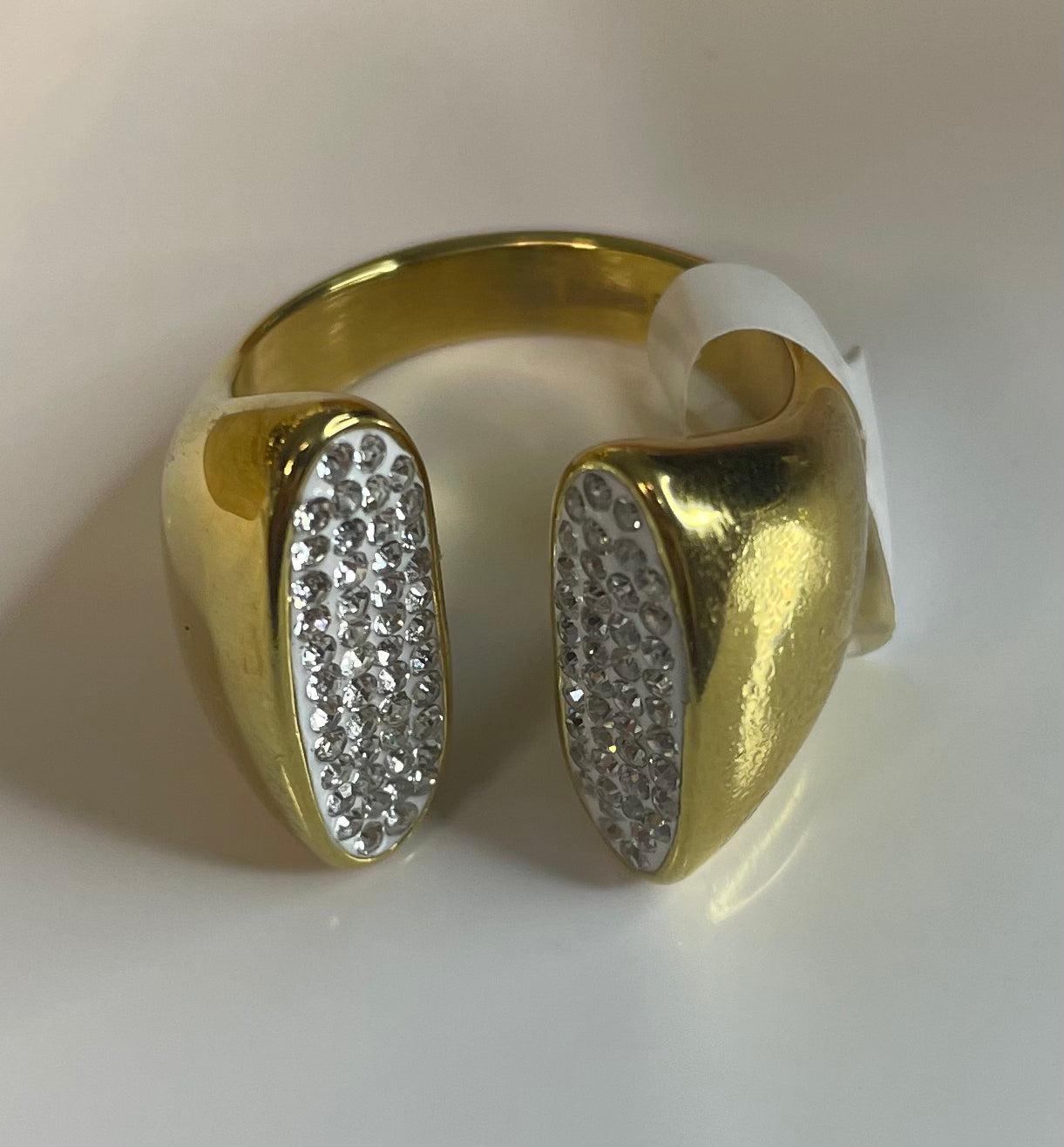 Bague avec strass en acier inoxydable