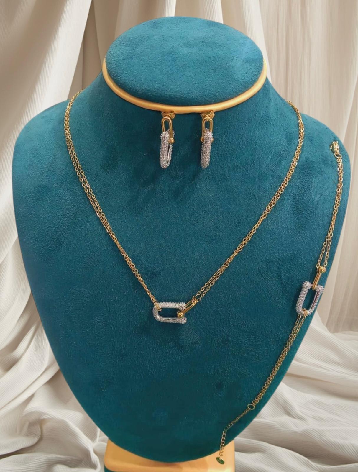 Parure Tiffany fin en acier inoxydable