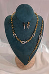 Parure Tiffany strass argenté en acier inoxydable