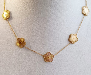 Collier trèfle d’or en acier inoxydable