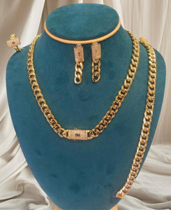 Parure Monaco avec bague en acier inoxydable