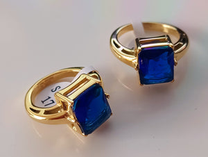 Bague super luxueux avec Perle bleu en acier inoxydable