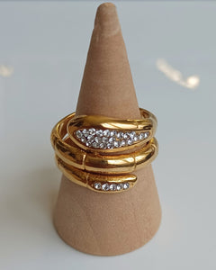 Bague nouvelle collection avec strass en acier inoxydable