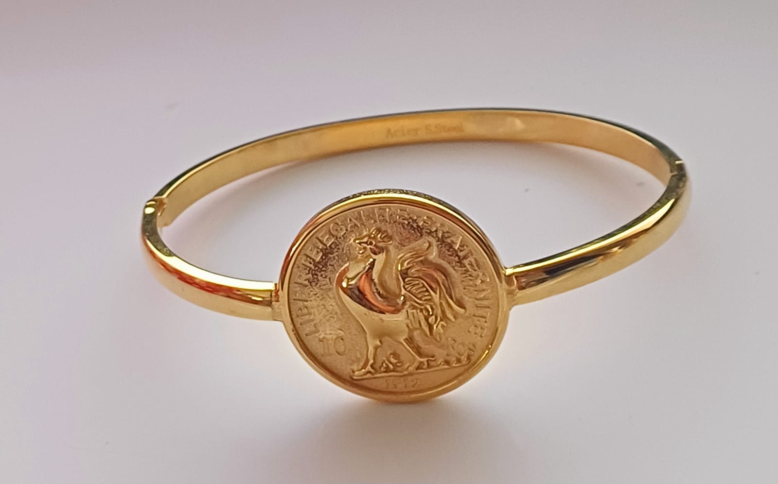 Bracelet coq simple en acier inoxydable
