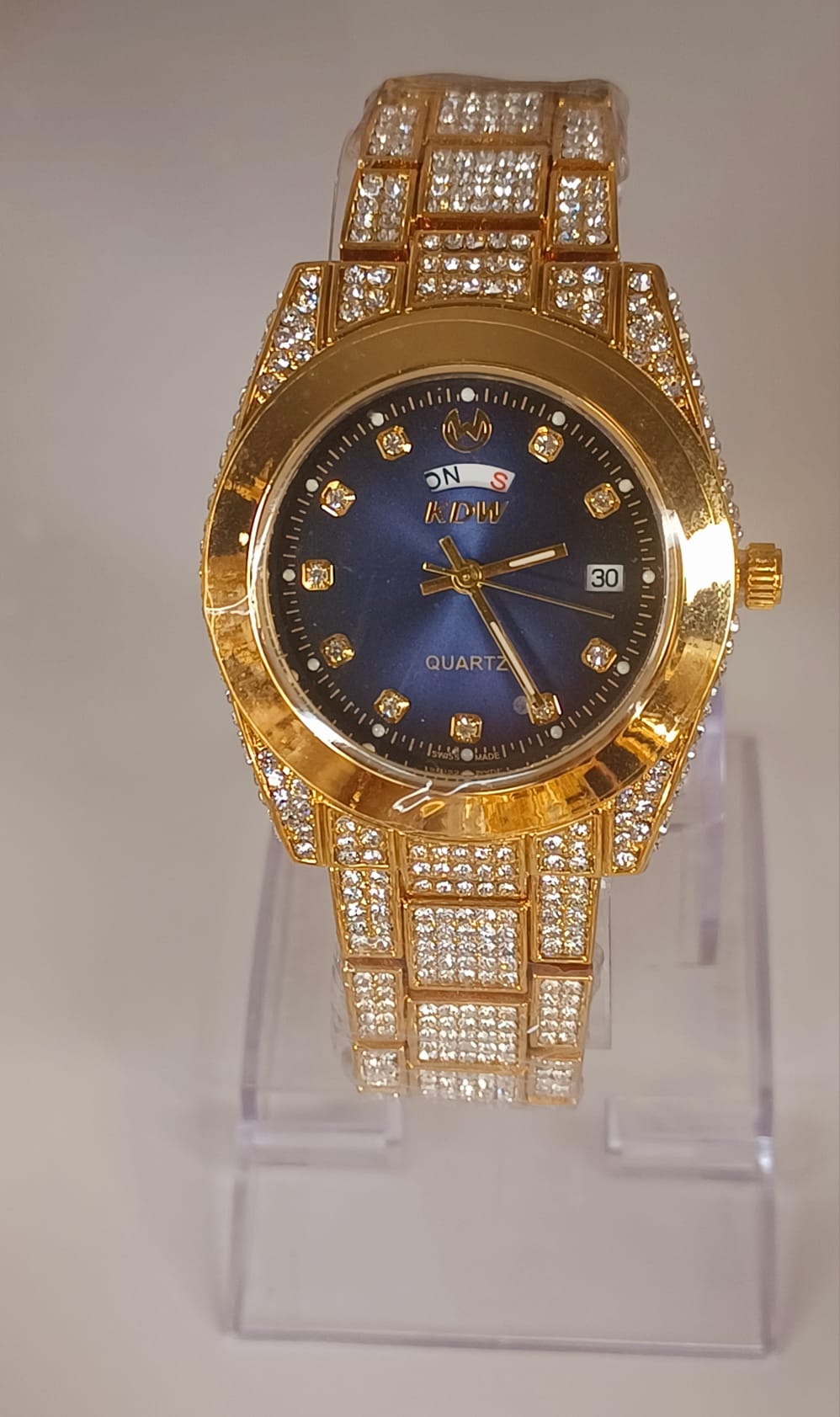 Montre avec strass en acier inoxydable