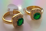 Bague new collection top perle verte en acier inoxydable