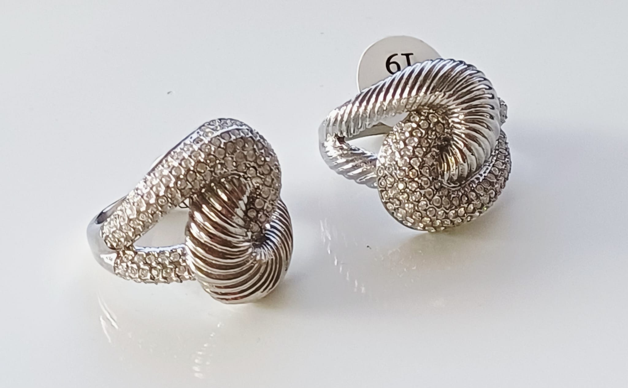 Bague tressé argenté en acier inoxydable