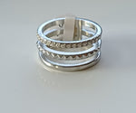 Bague trio en acier inoxydable