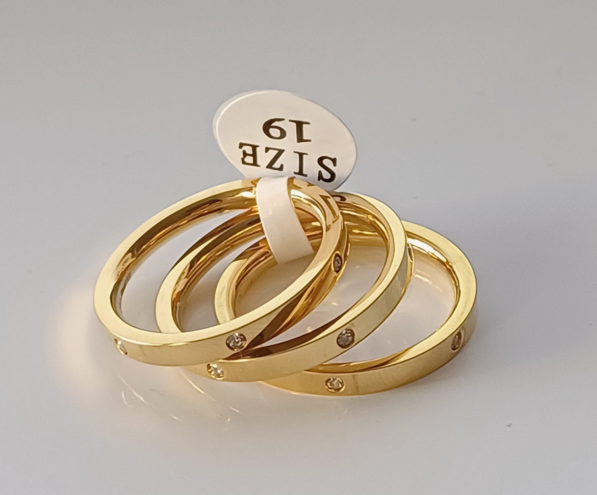 Trio bague en acier inoxydable