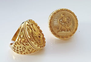 Bague coq new en acier inoxydable