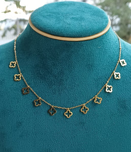 Collier trèfle en acier inoxydable