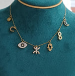 Collier multi motif en acier inoxydable