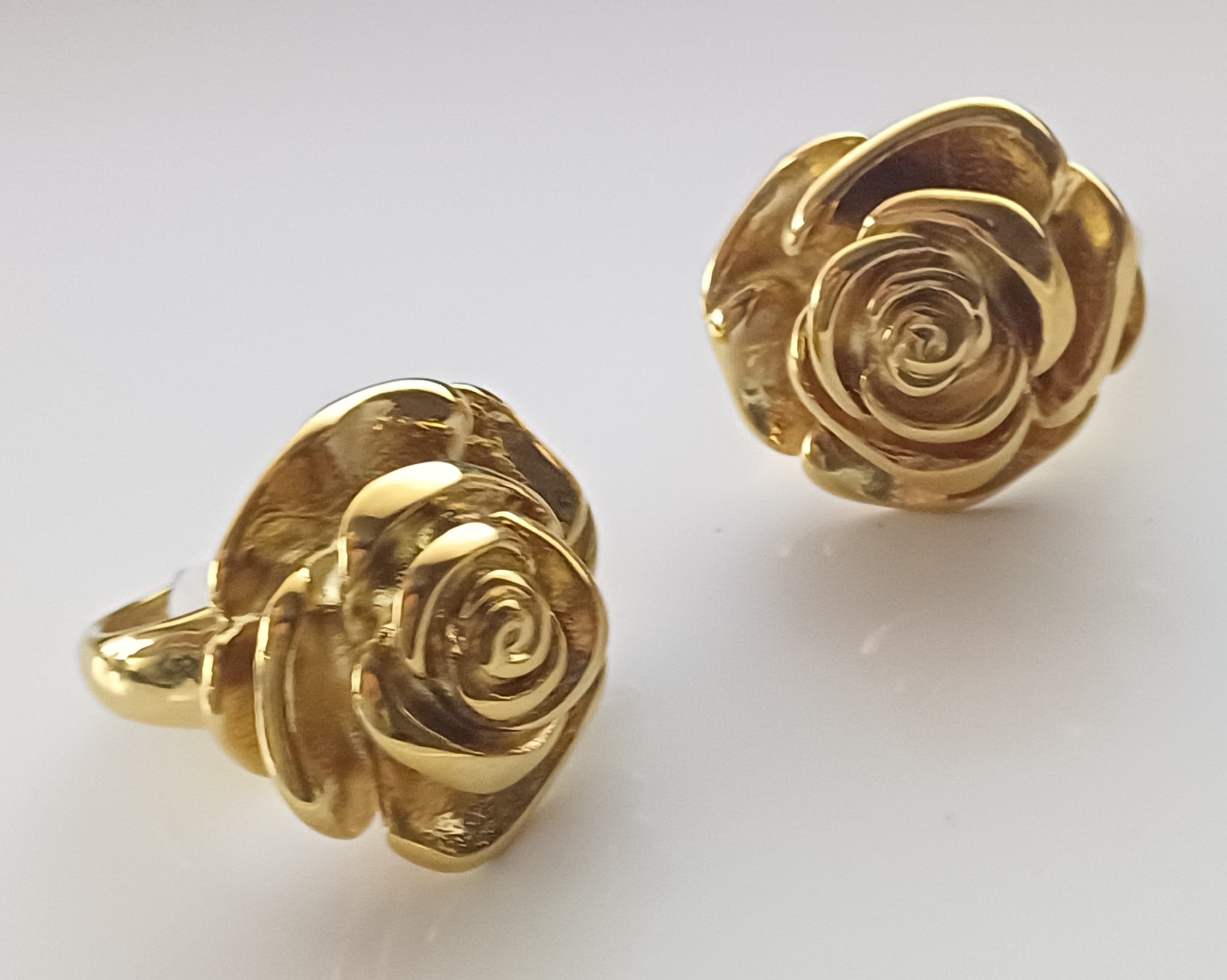 Bague fleur en acier inoxydable
