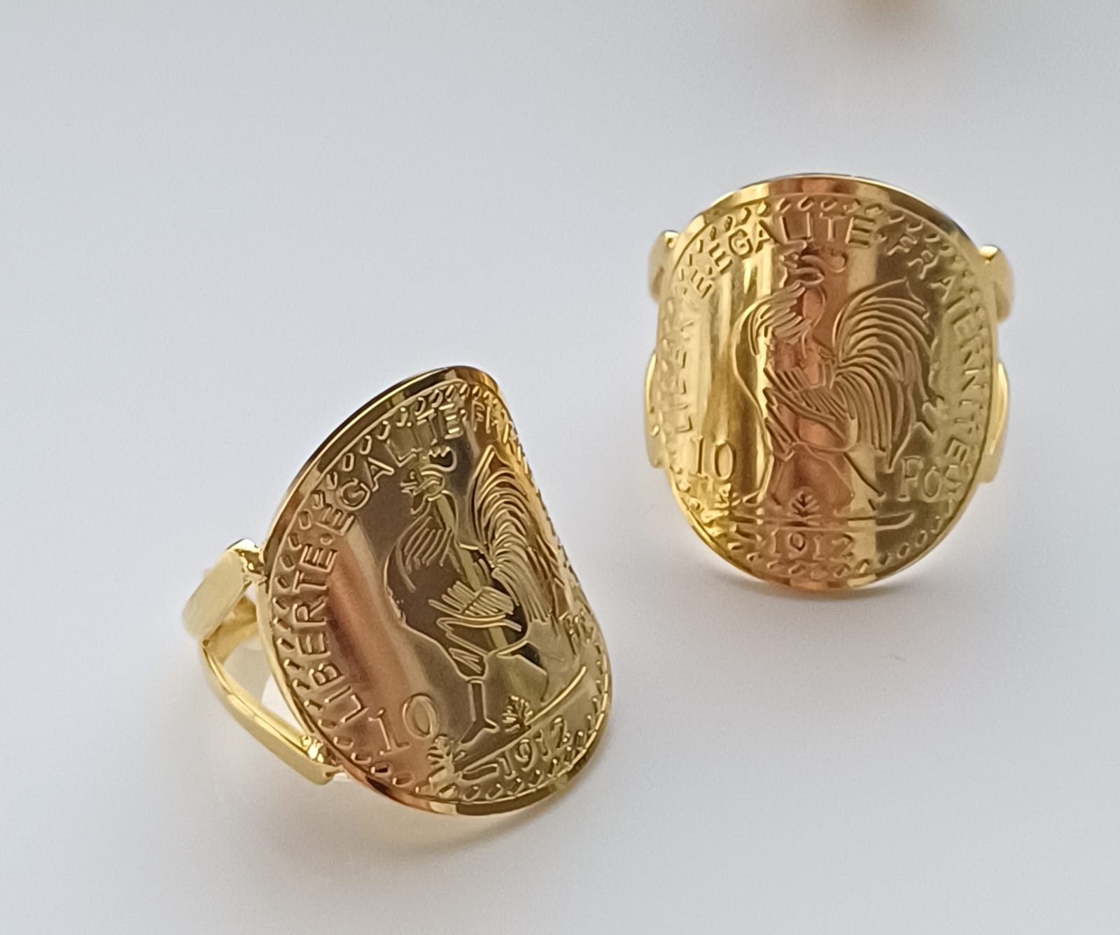 Bague coq nouvelle collection en acier inoxydable