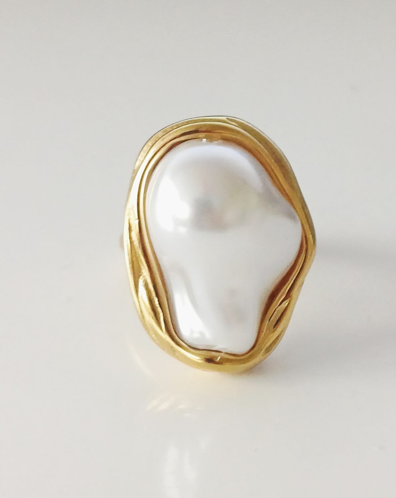 Bague ajustable perle en acier inoxydable