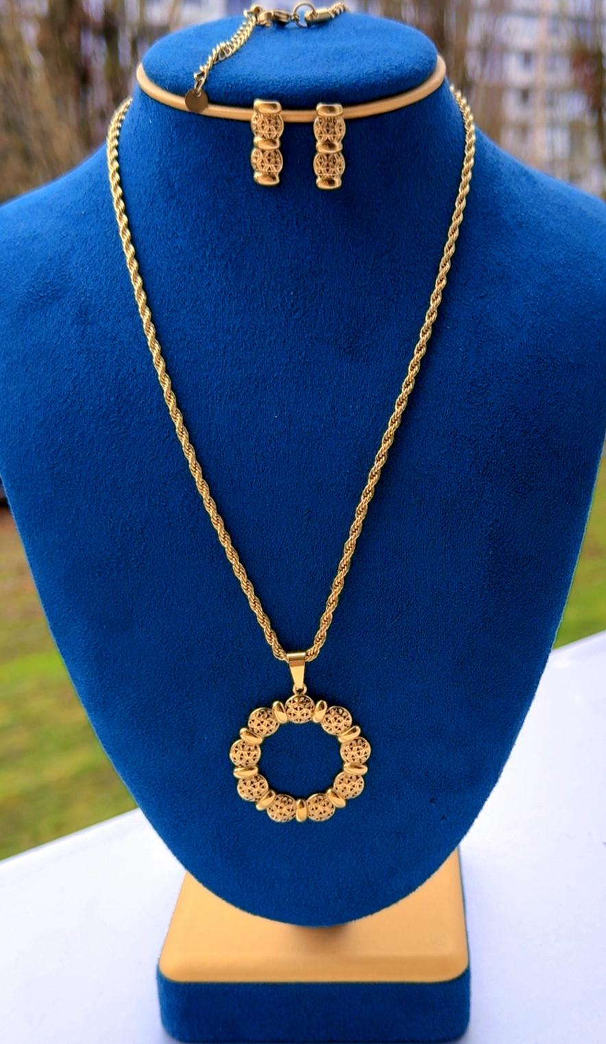 Collier & boucle d’oreille dek lebra 2 en acier