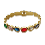 Bracelet luxueux en perles Multi couleur en acier inoxydable