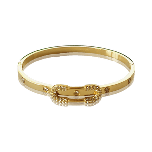 Bracelet luxueux en acier inoxydable, modèle épingle